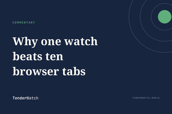 TenderWatch commentary on why a single watch beats juggling many procurement portals
